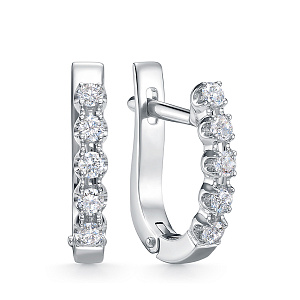 Серьги из белого золота с бриллиантами