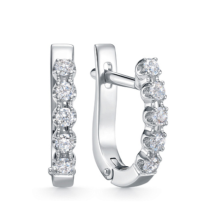 Серьги из белого золота с бриллиантами