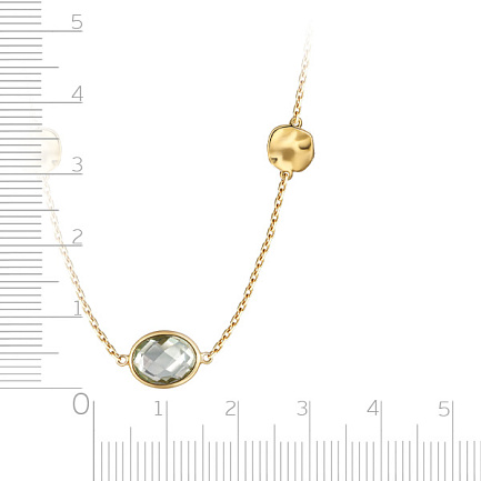 Колье из желтого золота с аметистами, плетение якорное