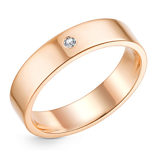 Кольцо из красного золота с бриллиантом