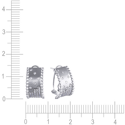 Серьги из серебра с фианитом