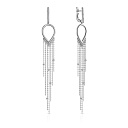 Серьги с английским замком из белого золота с бриллиантами