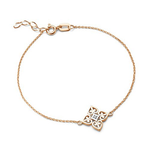 Браслет из красного золота с бриллиантом