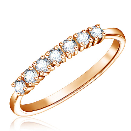 Кольцо из красного золота с бриллиантами