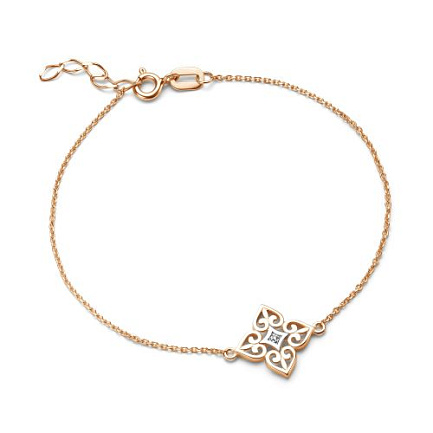 Браслет из красного золота с бриллиантом