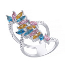 Кольцо из серебра с фианитом