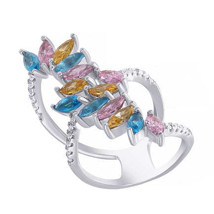 Кольцо из серебра с фианитом