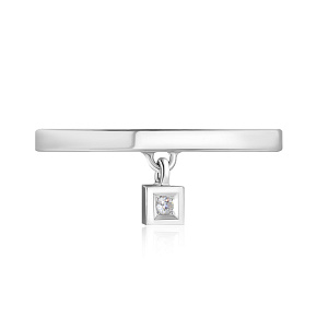 Кольцо из белого золота с бриллиантом