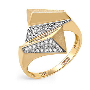 Кольцо из желтого золота с бриллиантами