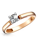 Кольцо из красного золота с фианитом