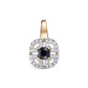 Подвеска из красного золота с бриллиантами, сапфиром