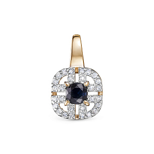 Подвеска из красного золота с сапфиром