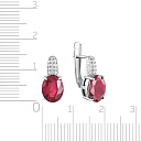 Серьги из серебра с корундом, фианитом