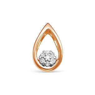 Подвеска из красного золота с бриллиантом