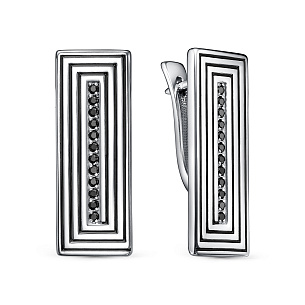 Серьги с английским замком из серебра с фианитом