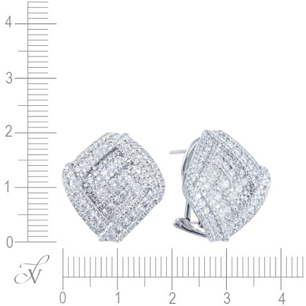 Серьги из белого золота с бриллиантами