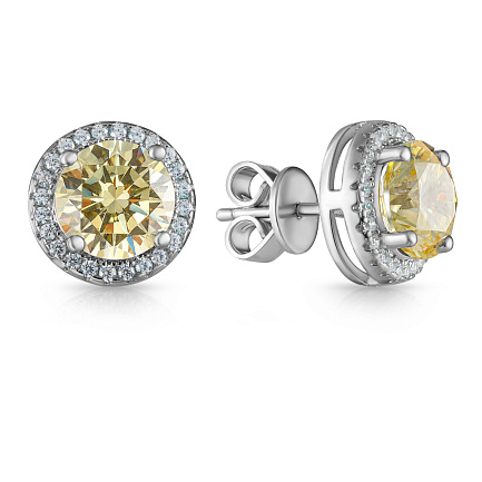 Серьги из серебра с фианитом