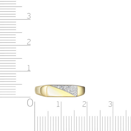 Кольцо из желтого золота с фианитом