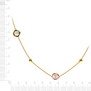 Колье из желтого золота с аметистом, плетение якорное