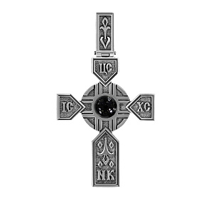 Крест из серебра с ониксом