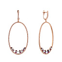 Серьги с английским замком из красного золота с бриллиантами