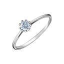 Кольцо помолвочное из белого золота с бриллиантом