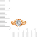 Кольцо из красного золота с фианитами Сваровски