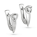 Серьги с английским замком из белого золота с бриллиантами