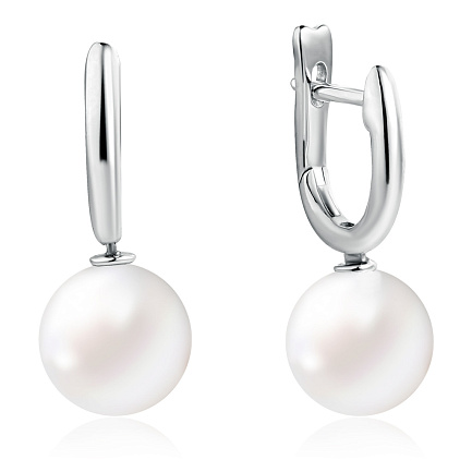 Серьги из белого золота с жемчугом