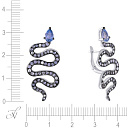 Серьги с английским замком из белого золота с бриллиантами