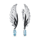 Серьги с английским замком из серебра с фианитами