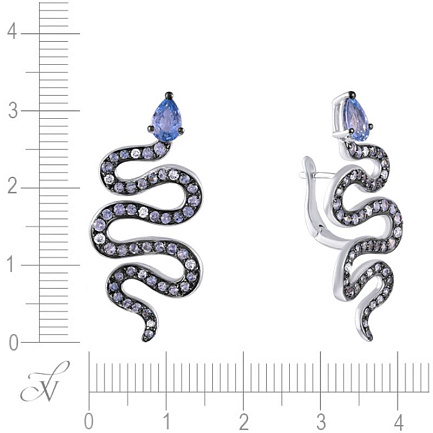 Серьги с английским замком из белого золота с бриллиантами