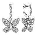 Серьги с английским замком из белого золота с бриллиантами