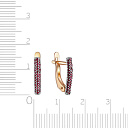 Серьги с английским замком из красного золота с рубинами