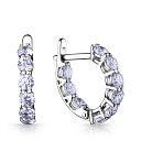 Серьги с английским замком из серебра с фианитом