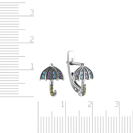 Серьги детские из серебра с фианитом