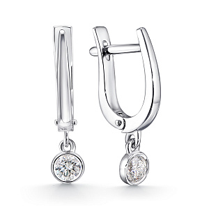 Серьги из белого золота с бриллиантами