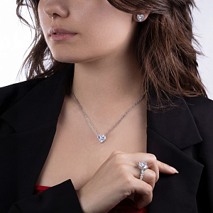 Колье из серебра с фианитом