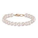 Браслет декоративный из красного золота с жемчугом