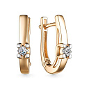 Серьги с английским замком из красного золота с бриллиантами