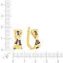 Серьги с английским замком из желтого золота с бриллиантами