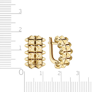 Серьги с английским замком из желтого золота