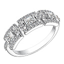 Кольцо из серебра с фианитами