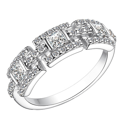 Кольцо из серебра с фианитами