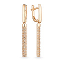 Серьги с английским замком из красного золота с бриллиантами