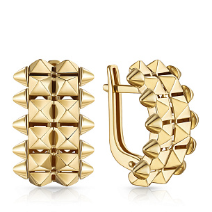 Серьги с английским замком из желтого золота