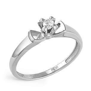 Кольцо из белого золота с бриллиантом