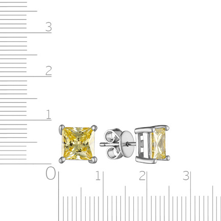 Серьги из серебра с фианитом