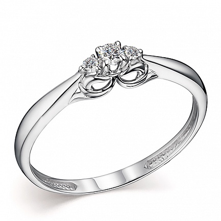 Кольцо из белого золота с бриллиантами