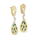 Серьги с английским замком из желтого золота с бриллиантами